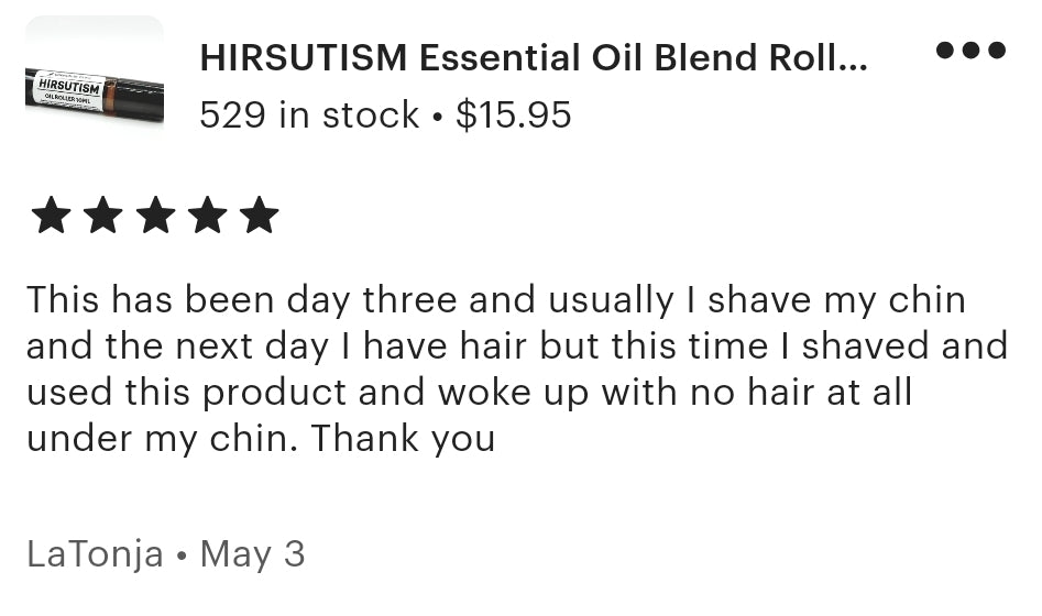 HIRSUTISM OIL - Hair Growth Inhibitor - Face & Body 10ml Roller